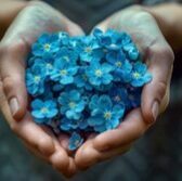 hands with forget-me-not picture